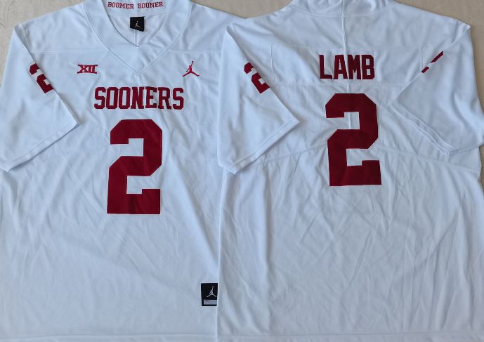 Men Oklahoma Sooners #2 Lamb White 2025 NCAA Jersey